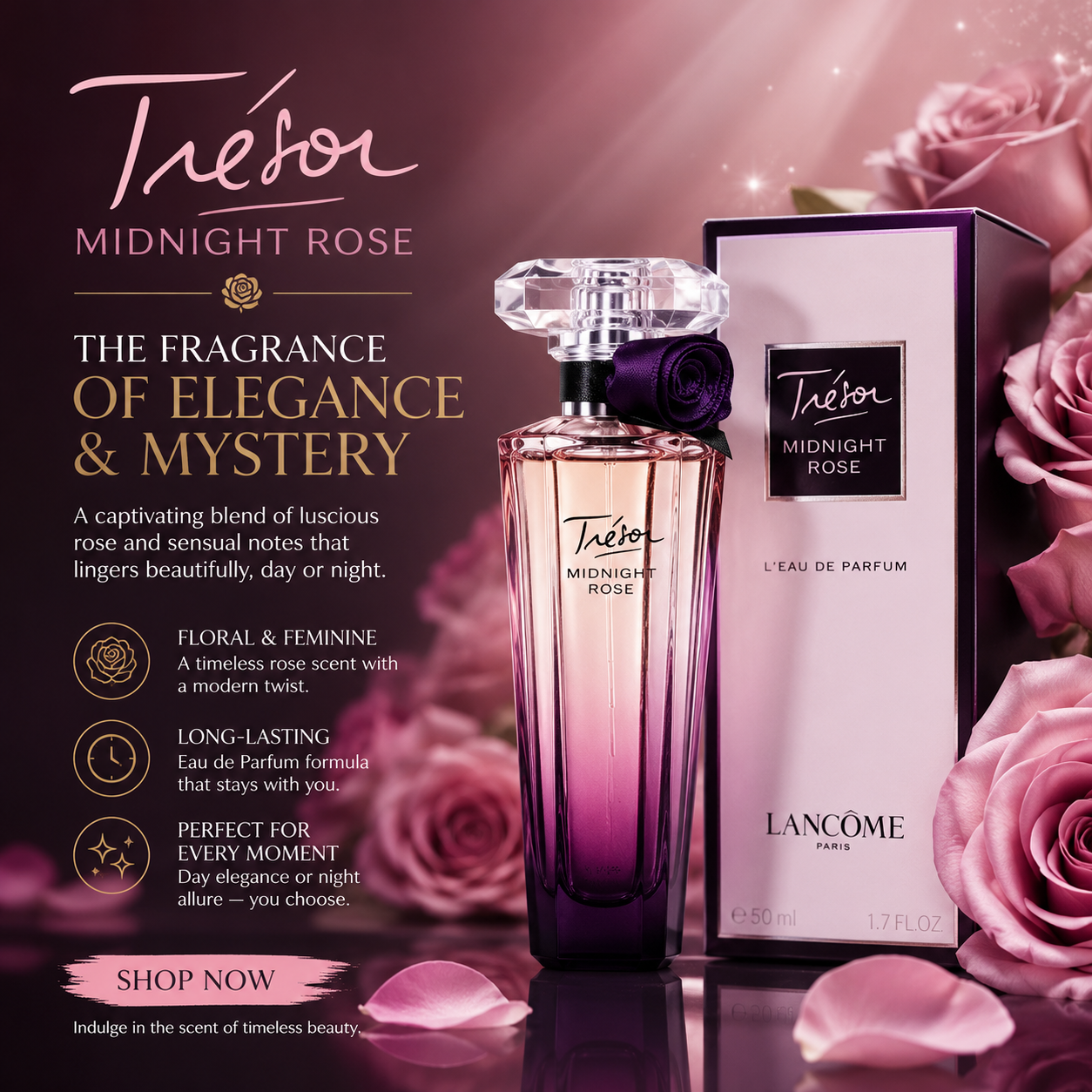 Lancôme Trésor Midnight Rose Eau de Parfum 75ml for Women | New Sealed