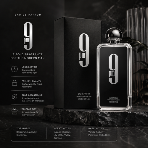 Afnan 9PM Black EDP 100ml – Rich & Seductive Men’s Fragrance