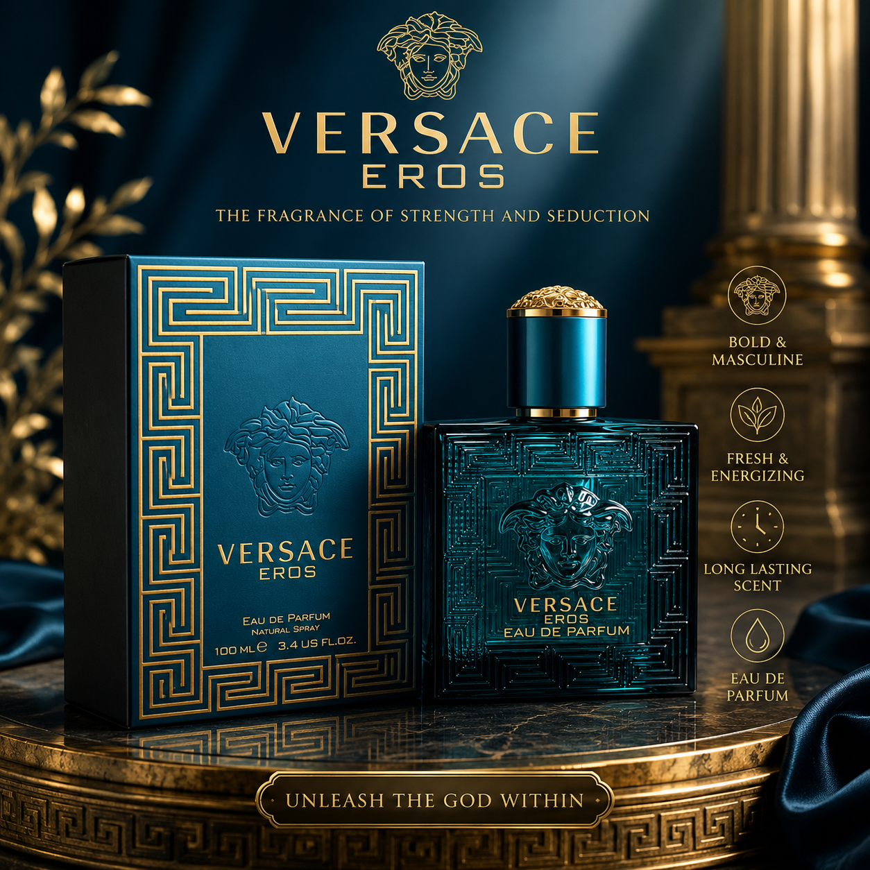 Versace Eros EDP 3.4oz Men's Cologne