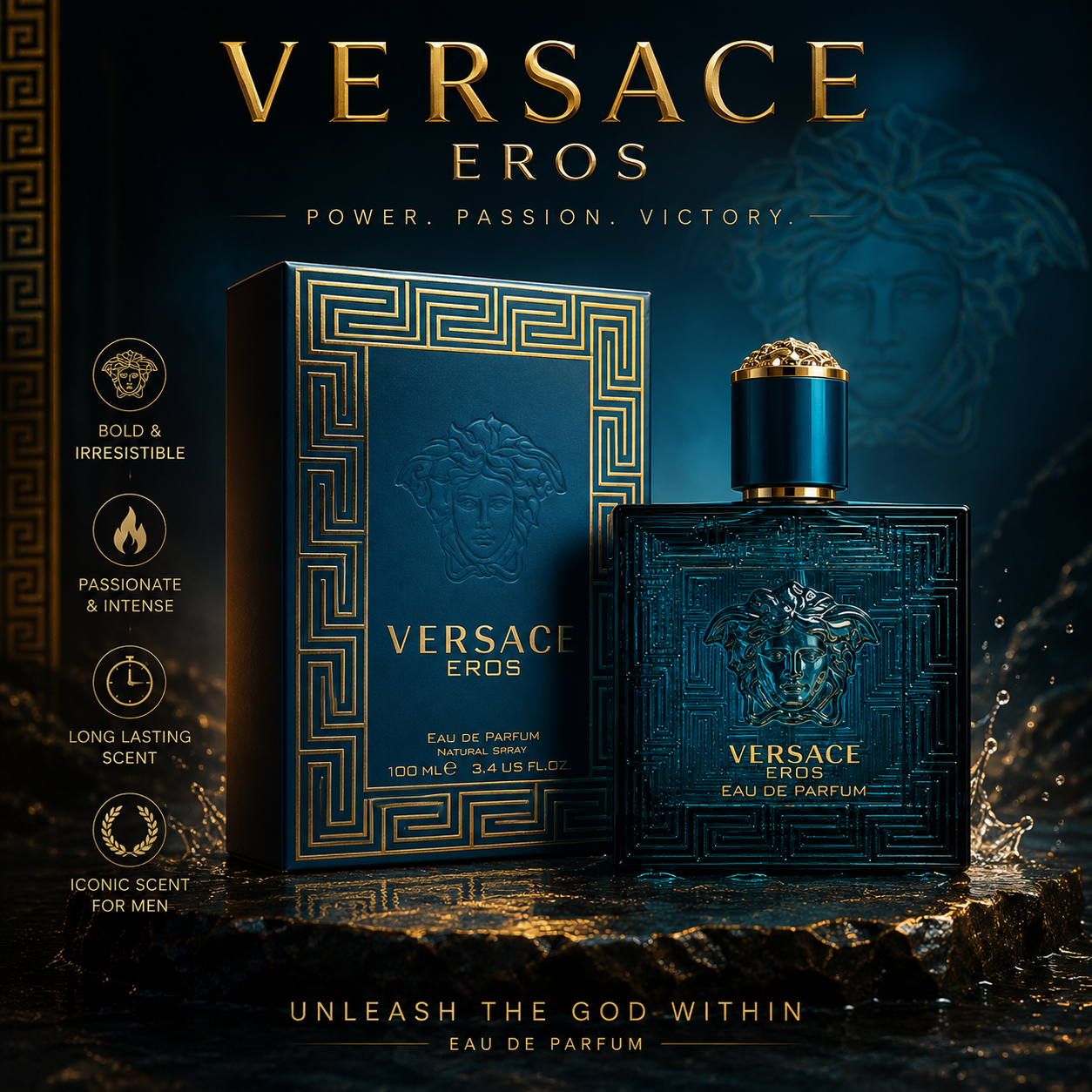 Versace Eros EDP 3.4oz Men's Cologne