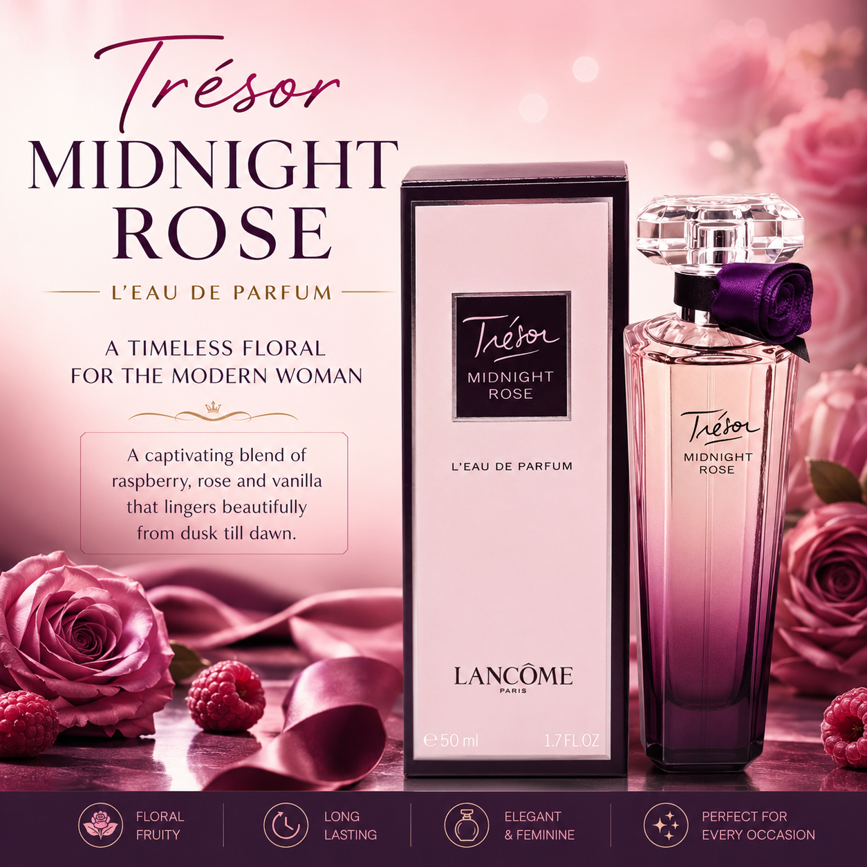 Lancôme Trésor Midnight Rose Eau de Parfum 75ml for Women | New Sealed